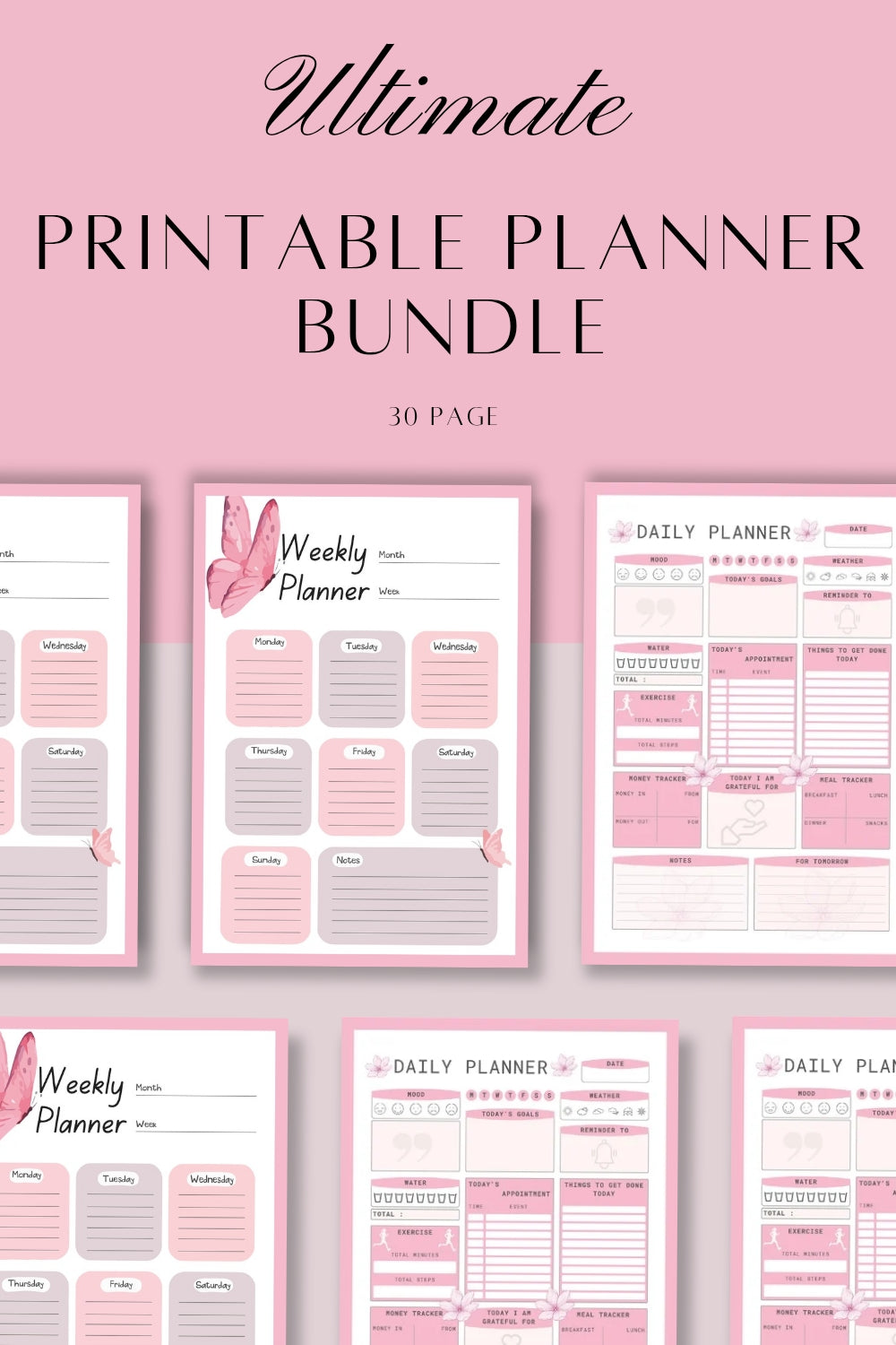 Daily Planner & Self Tracker Templates – Printable Routine Journals for Women